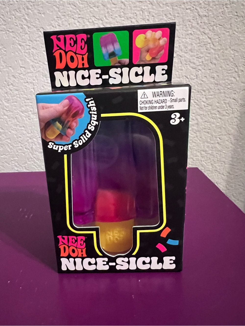 Authentic NeeDoh Nice-Sicle Squishy Sensory Toy - Purple 💜& Pink🩷 & Orange 🧡